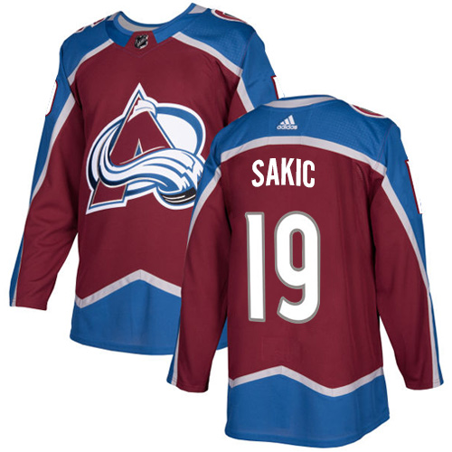 Adidas Men Colorado Avalanche 19 Joe Sakic Burgundy Home Authentic Stitched NHL Jersey